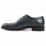 Obeeze Handmade Grey Oxford Brook Style Leather Shoes