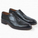 Obeeze Handmade Grey Oxford Brook Style Leather Shoes