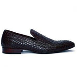 Obeeze Handmade Knitted Black-Brown Loafers - Obeeze