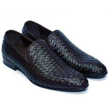Obeeze Handmade Knitted Black-Brown Loafers - Obeeze